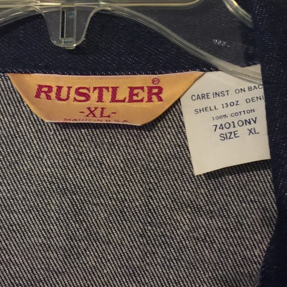 Vintage Men’s Rustler Denim Jacket Size XL trucker - Picture 3 of 6